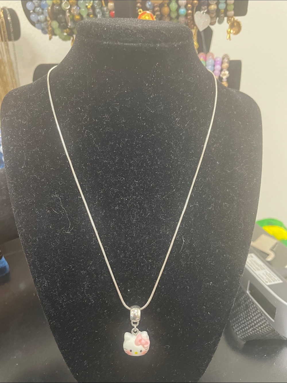 Silver Necklace with Hello Kitty Charm